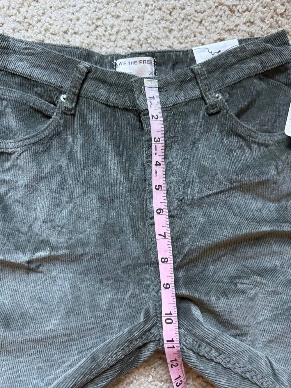 Free People We The Free Deep Trance Corduroy Boyfriend Pant 26 Keepsake Clover - Picture 13 of 16
